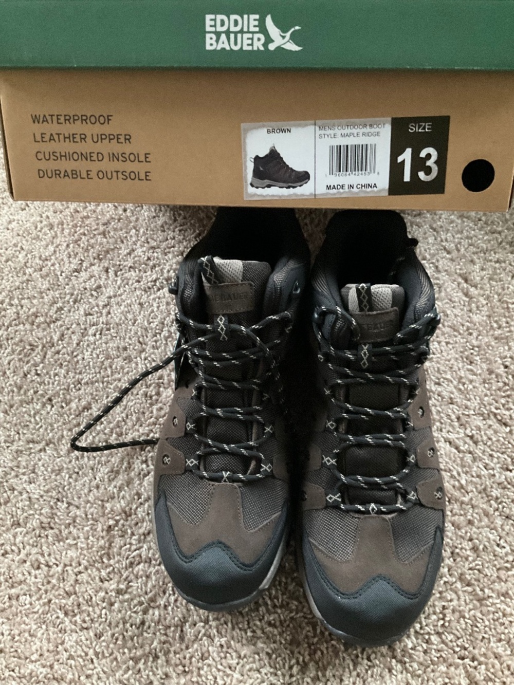 Eddie Bauer Men's Maple Ridge Outdoor Weatherproof Hiking Boot